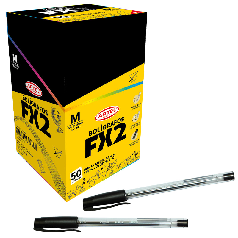 LAPIZ PASTA ARTEL FX2 NEGRO 50 UDS