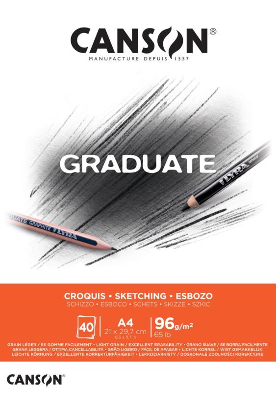 BLOCK CANSON GRADUATE CROQUIS A4 96 GR